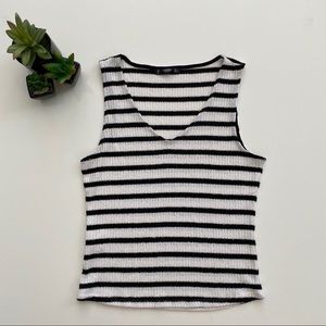 Mango | NWOT Striped Knit V-Neck Tank Top